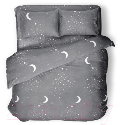 Комплект постельного белья Samsara Звездное небо на сером фоне 200-3 - фото 1 - id-p221197035