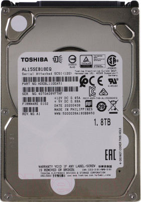 Жесткий диск Toshiba 1800Gb - фото 1 - id-p221201286