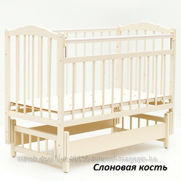 Детская кроватка "Bambini" Бамбини (Ольха) Слоновая кость. Бесплатная доставка. - фото 2 - id-p31843518
