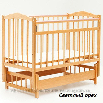 Кроватка-маятник для новорожденных "Bambini" Бамбини. Натуральный цвет. Доставка. - фото 3 - id-p31843528