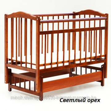 Кроватка-маятник для новорожденных "Bambini" Бамбини. Натуральный цвет. Доставка. - фото 5 - id-p31843528