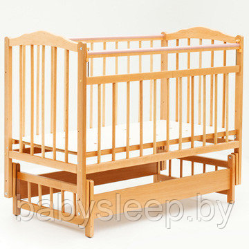 Кроватка-маятник для новорожденных "Bambini" Бамбини. Натуральный цвет. Доставка., фото 1