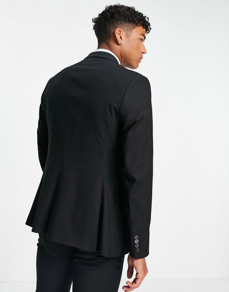 Черный узкий пиджак ASOS DESIGN Размер EU 48 - фото 2 - id-p221216938
