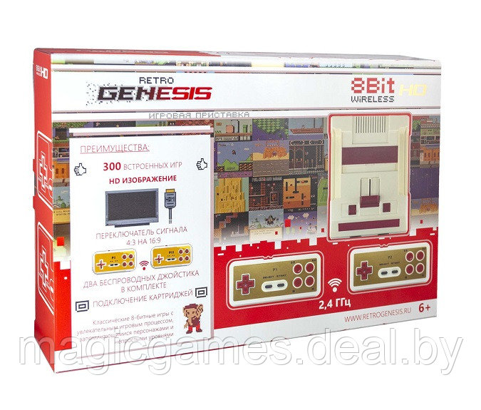 Retro Genesis 8 Bit HD Wireless 300 игр (HDMI подключение и беспроводные геймпады) - фото 1 - id-p221218553