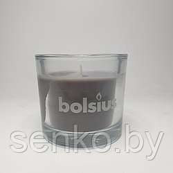 Свеча в стекле Bolsius 80/92 мм. Серый цвет