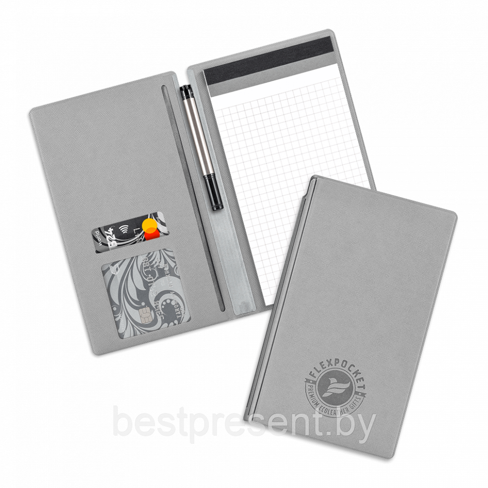 Блокнот-планшет А6 с обложкой, цвет светло-серый - фото 1 - id-p221226590