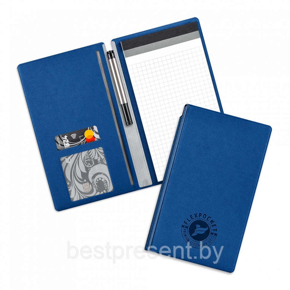 Блокнот-планшет А6 с обложкой, цвет темно-синий - фото 1 - id-p221226593
