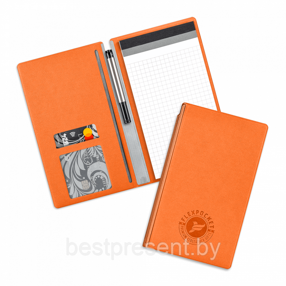 Блокнот-планшет А6 с обложкой, цвет оранжевый - фото 1 - id-p221226595