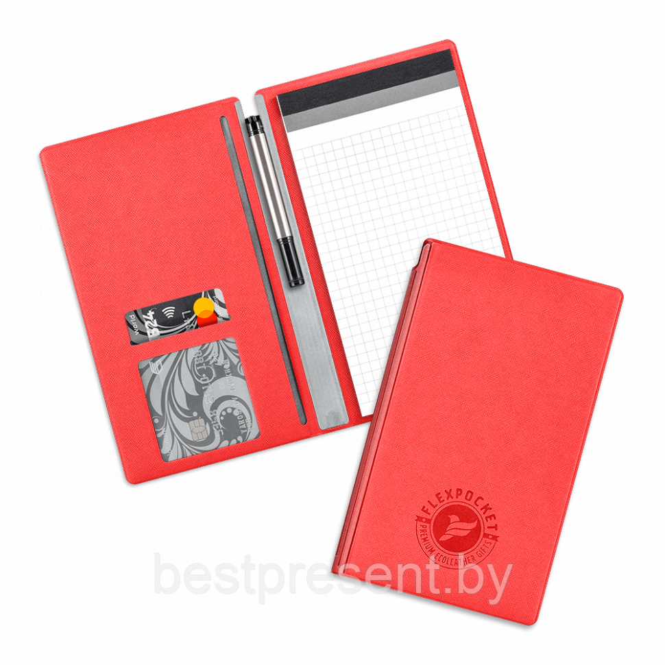 Блокнот-планшет А6 с обложкой, цвет красный - фото 1 - id-p221226597