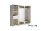 Шкаф-купе Стоун Декор 2.4м - Дуб Крафт белый (МК Стиль), фото 2