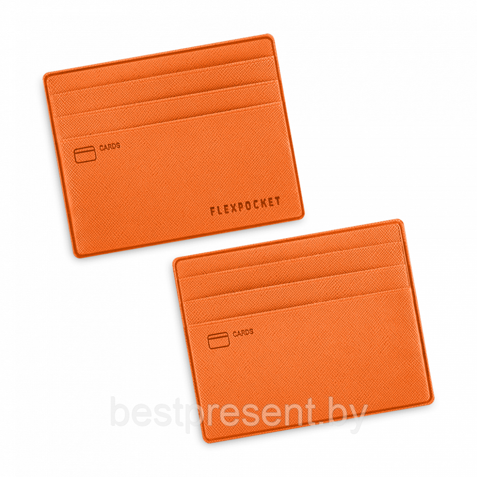 Картхолдер для денег и шести пластиковых карт, цвет оранжевый - фото 1 - id-p221225447