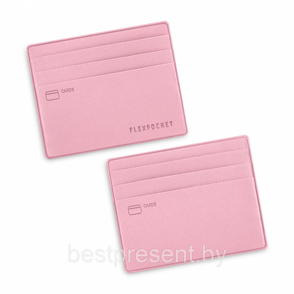 Картхолдер для денег и шести пластиковых карт, цвет розовый - фото 1 - id-p221225450