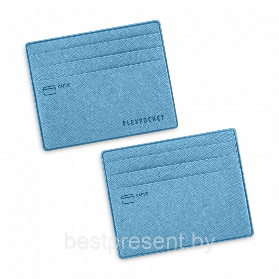Картхолдер для денег и шести пластиковых карт, цвет голубой - фото 1 - id-p221225452
