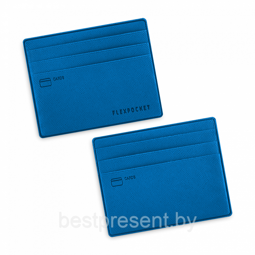 Картхолдер для денег и шести пластиковых карт, цвет синий - фото 1 - id-p221225453
