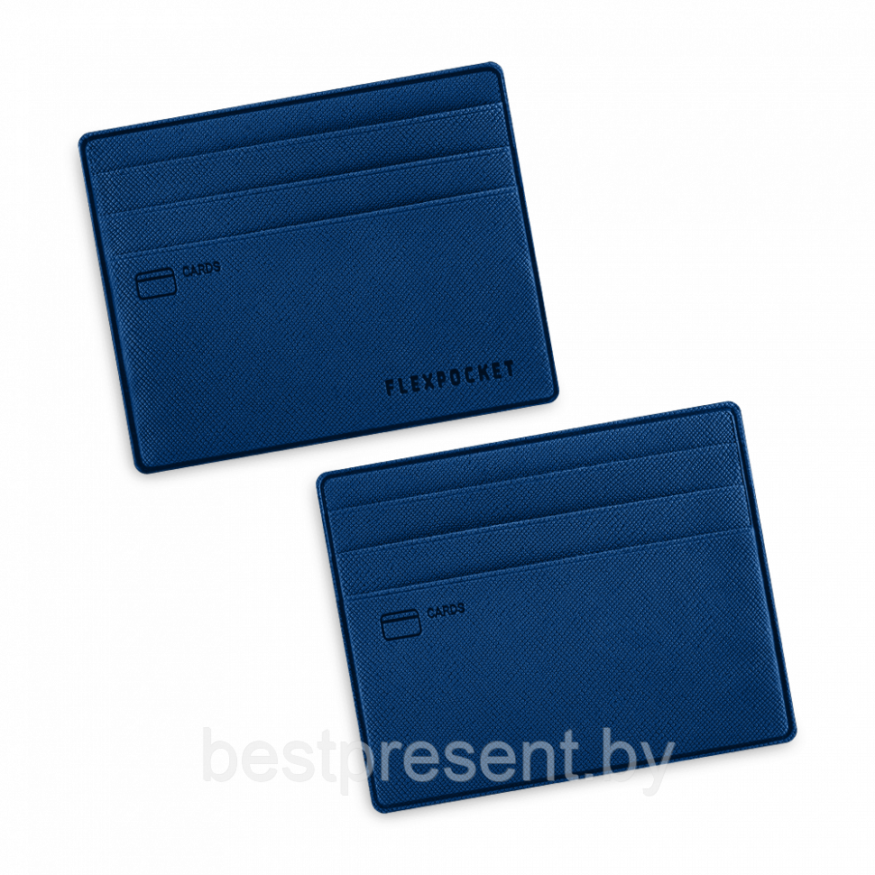 Картхолдер для денег и шести пластиковых карт, цвет темно-синий - фото 1 - id-p221225454