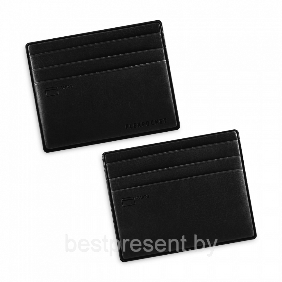 Картхолдер для денег и шести пластиковых карт, цвет черный classic - фото 1 - id-p221225456