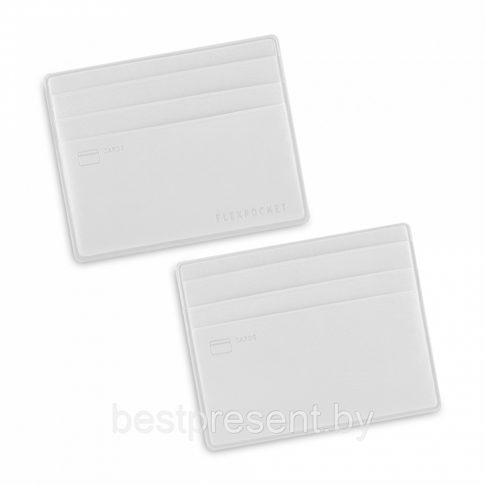 Картхолдер для денег и шести пластиковых карт, цвет белый classic - фото 1 - id-p221225461