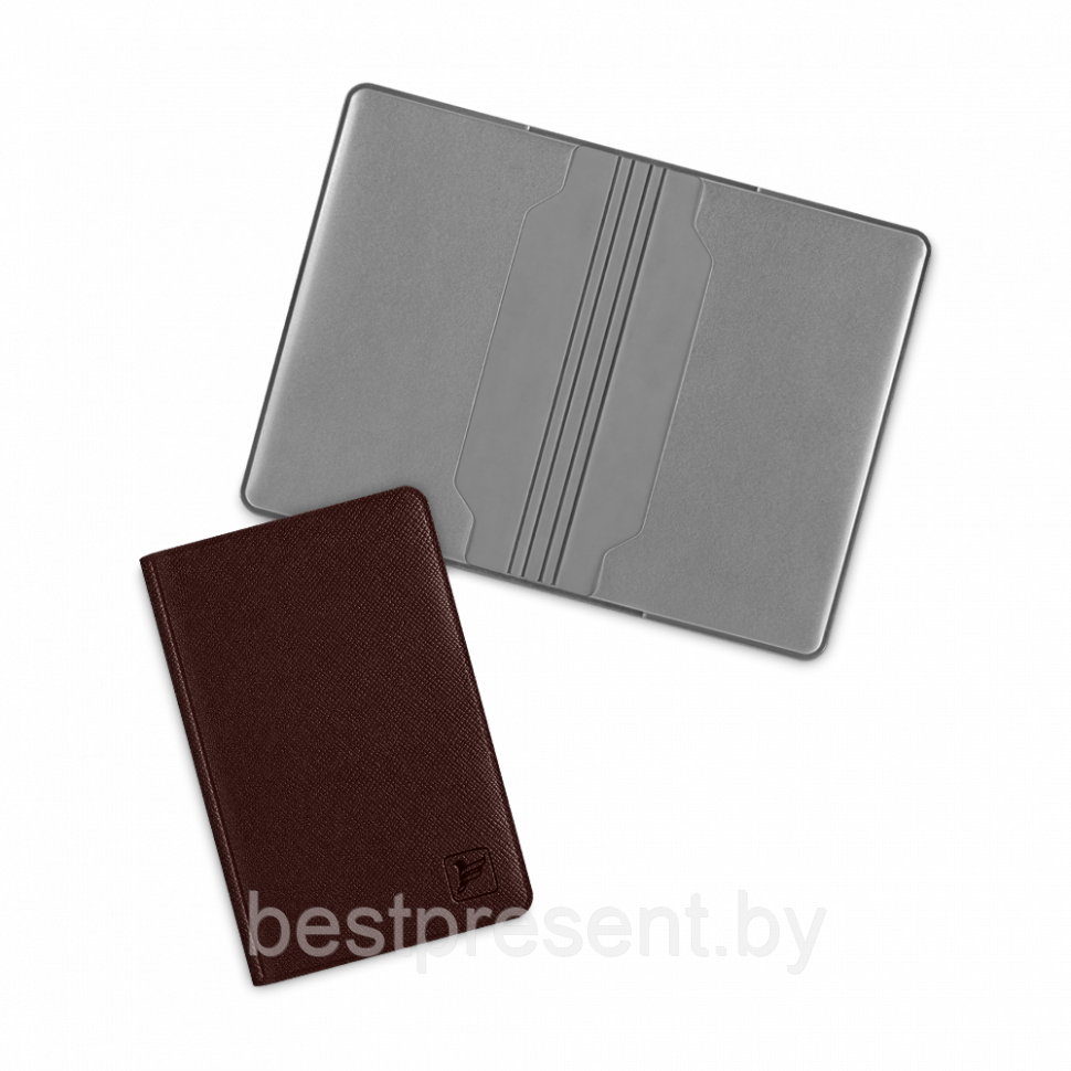 Футляр для двух пластиковых карт, цвет коричневый - фото 1 - id-p221225487