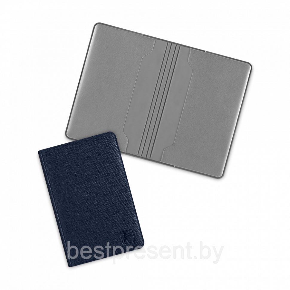Футляр для двух пластиковых карт, темно-синий - фото 1 - id-p221225496