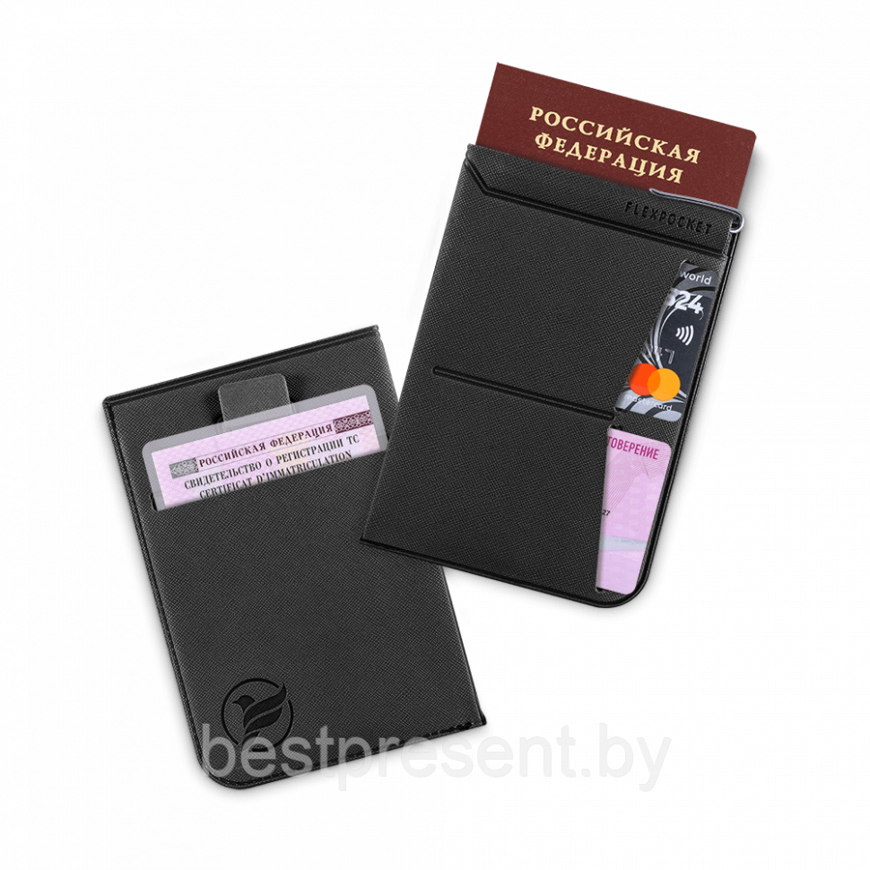 Обложка для паспорта - универсальная, цвет черный - фото 1 - id-p221225531