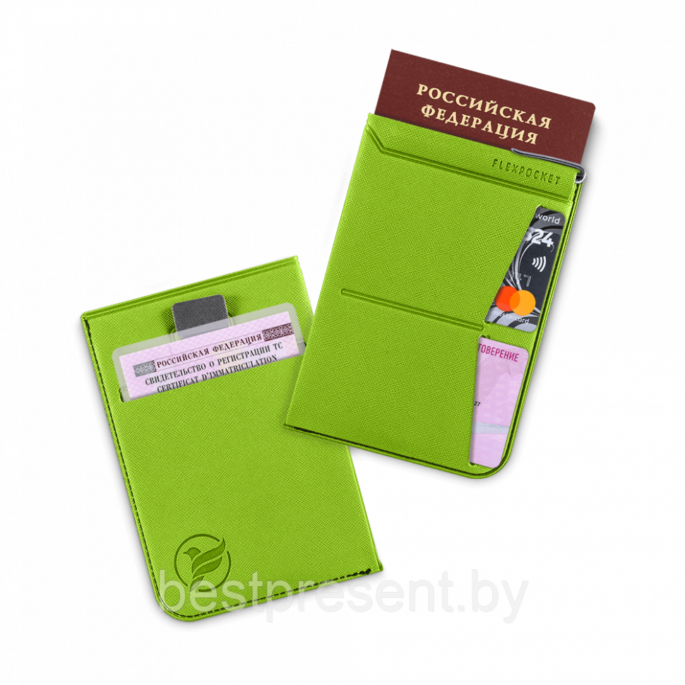 Обложка для паспорта - универсальная, цвет зеленый - фото 1 - id-p221225536