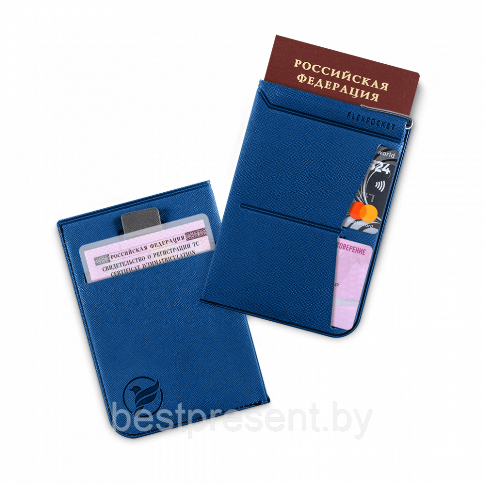 Обложка для паспорта - универсальная, цвет темно-синий - фото 1 - id-p221225537