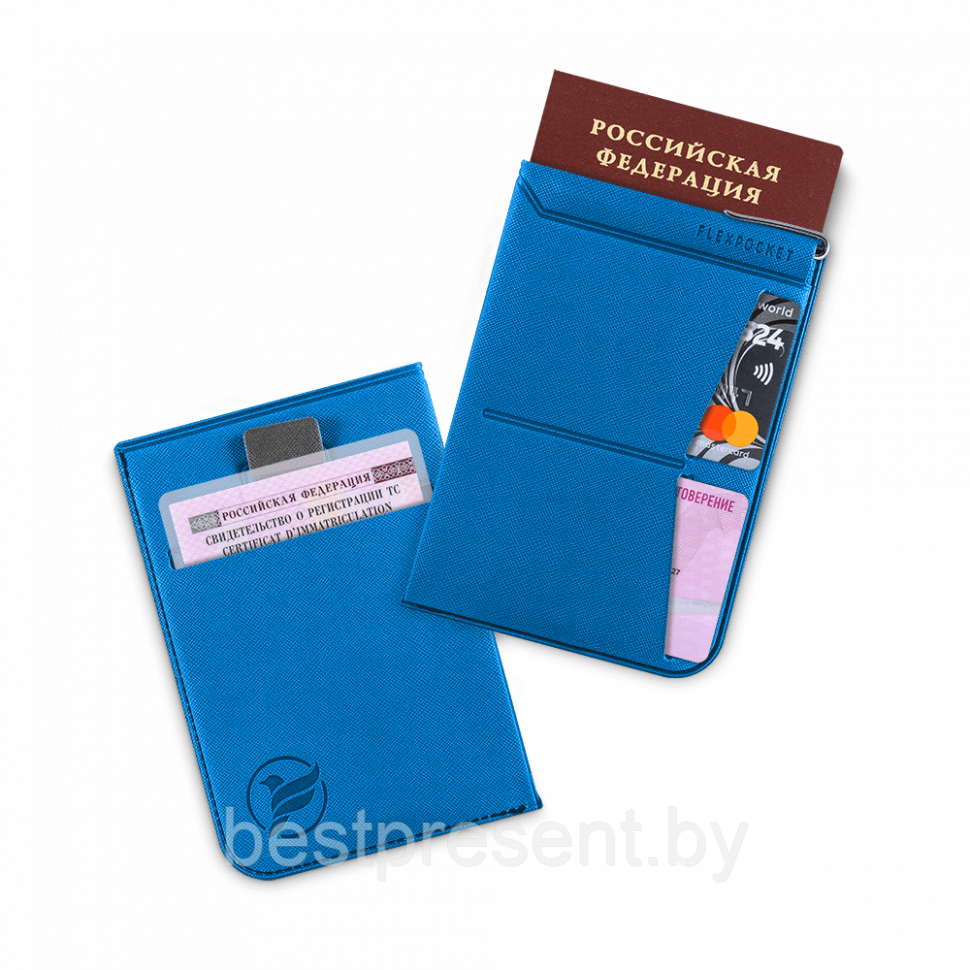 Обложка для паспорта - универсальная, цвет синий - фото 1 - id-p221225538