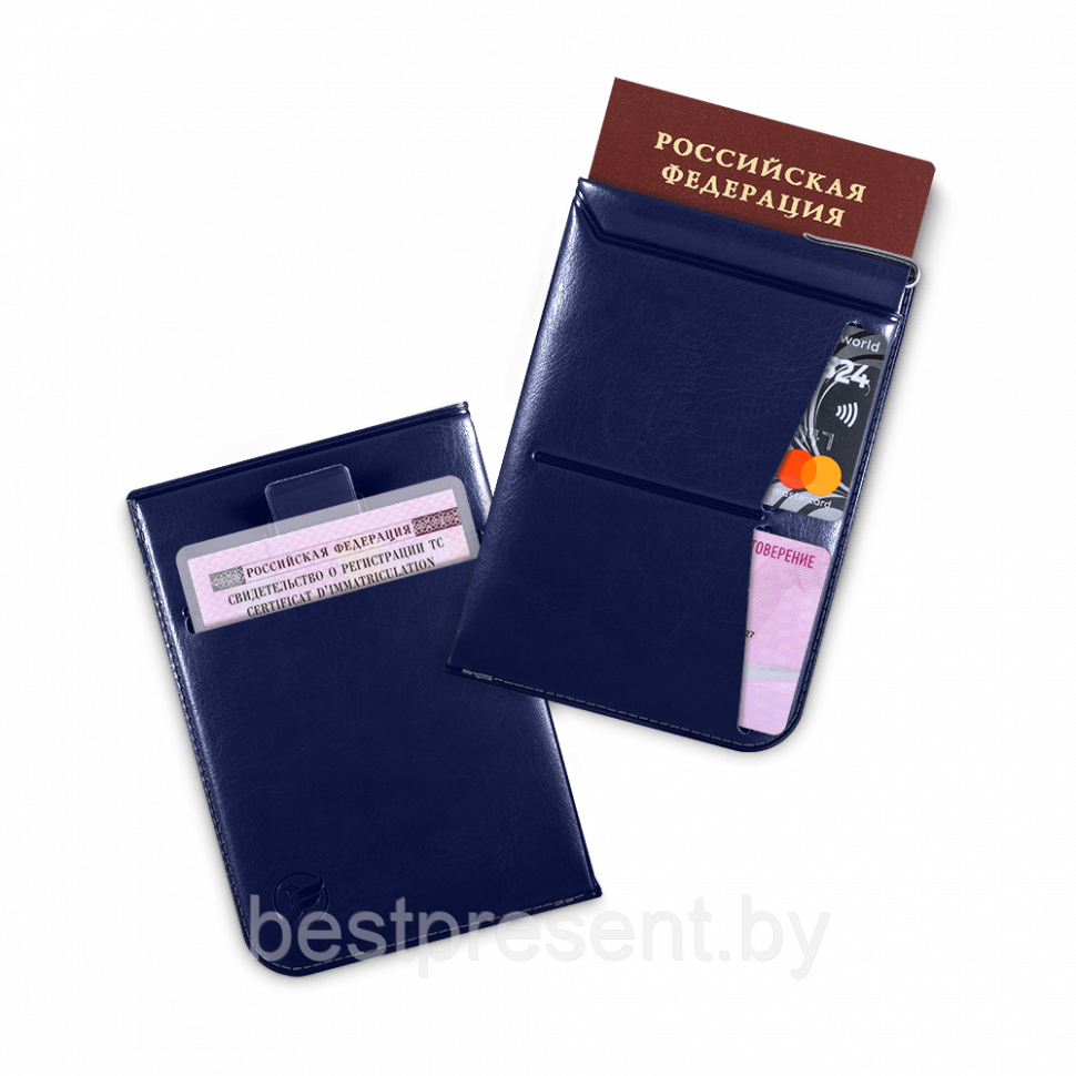 Обложка для паспорта - универсальная, цвет темно-синий classic - фото 1 - id-p221225549