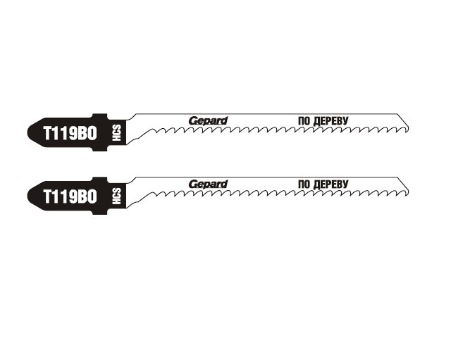 Пилка для лобзика по дереву T119BO (2 шт.) GEPARD (GP0620-12) для криволинейных пропилов - фото 1 - id-p221227089