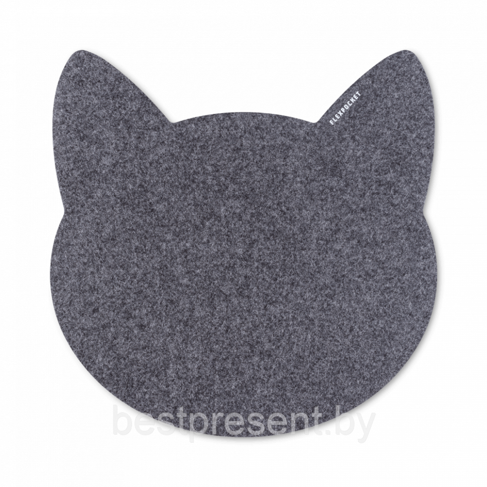 Коврик для мыши из фетра «Котик», цвет серый - фото 1 - id-p221225578