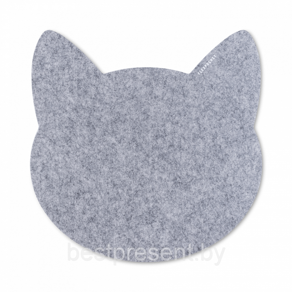 Коврик для мыши из фетра «Котик», цвет светло-серый - фото 1 - id-p221225579