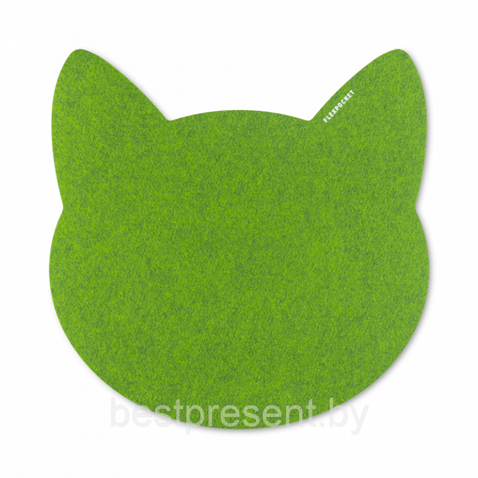 Коврик для мыши из фетра «Котик», цвет зеленый - фото 1 - id-p221225580