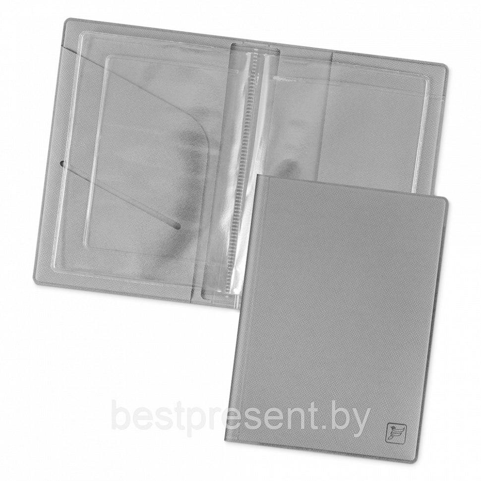 Обложка для автодокументов, цвет светло-серый - фото 1 - id-p221226777