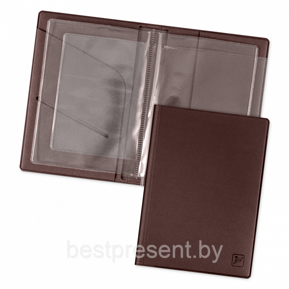 Обложка для автодокументов, цвет коричневый - фото 1 - id-p221226778