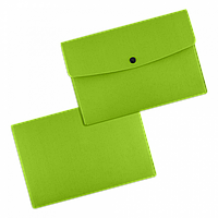 Папка-конверт на кнопке, цвет зеленый