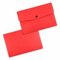 Папка-конверт на кнопке, цвет красный