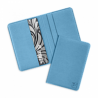 Футляр-книжка под 4 пластиковые карты, цвет голубой