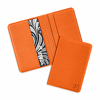 Футляр-книжка под 4 пластиковые карты, цвет оранжевый
