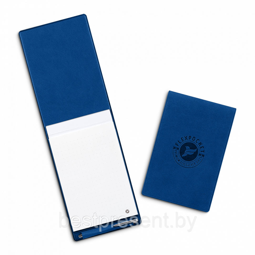 Блокнот B7 с ручкой, цвет темно-синий - фото 1 - id-p221225670
