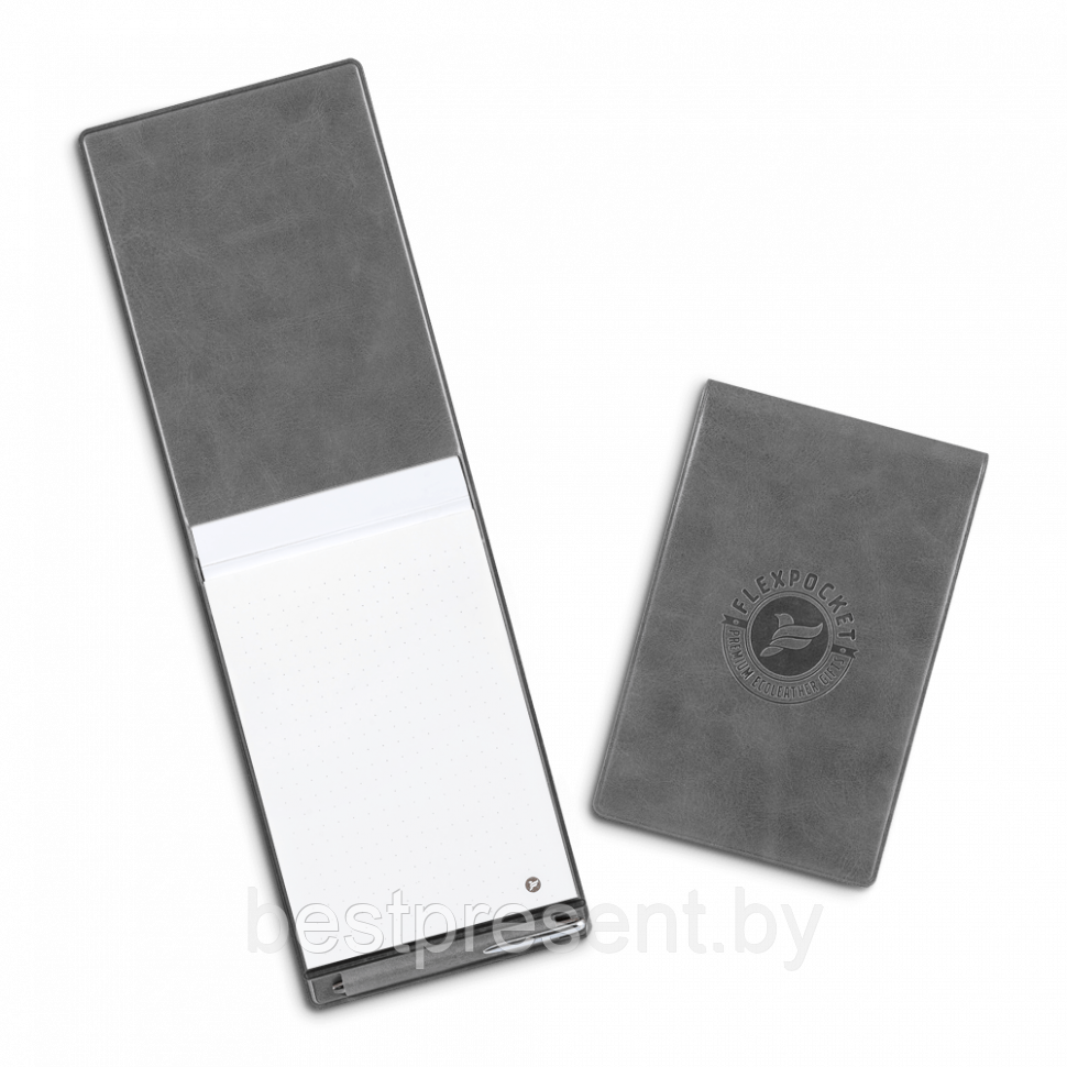 Блокнот B7 с ручкой, цвет серый classic - фото 1 - id-p221225679
