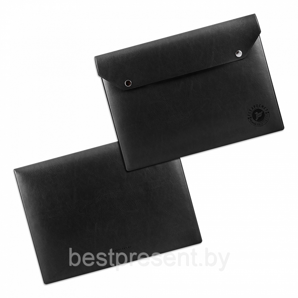 Папка-конверт на двух кнопках, цвет черный classic - фото 1 - id-p221225734