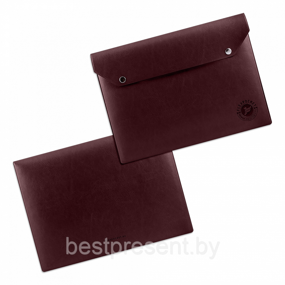 Папка-конверт на двух кнопках, цвет коричневый classic - фото 1 - id-p221225736