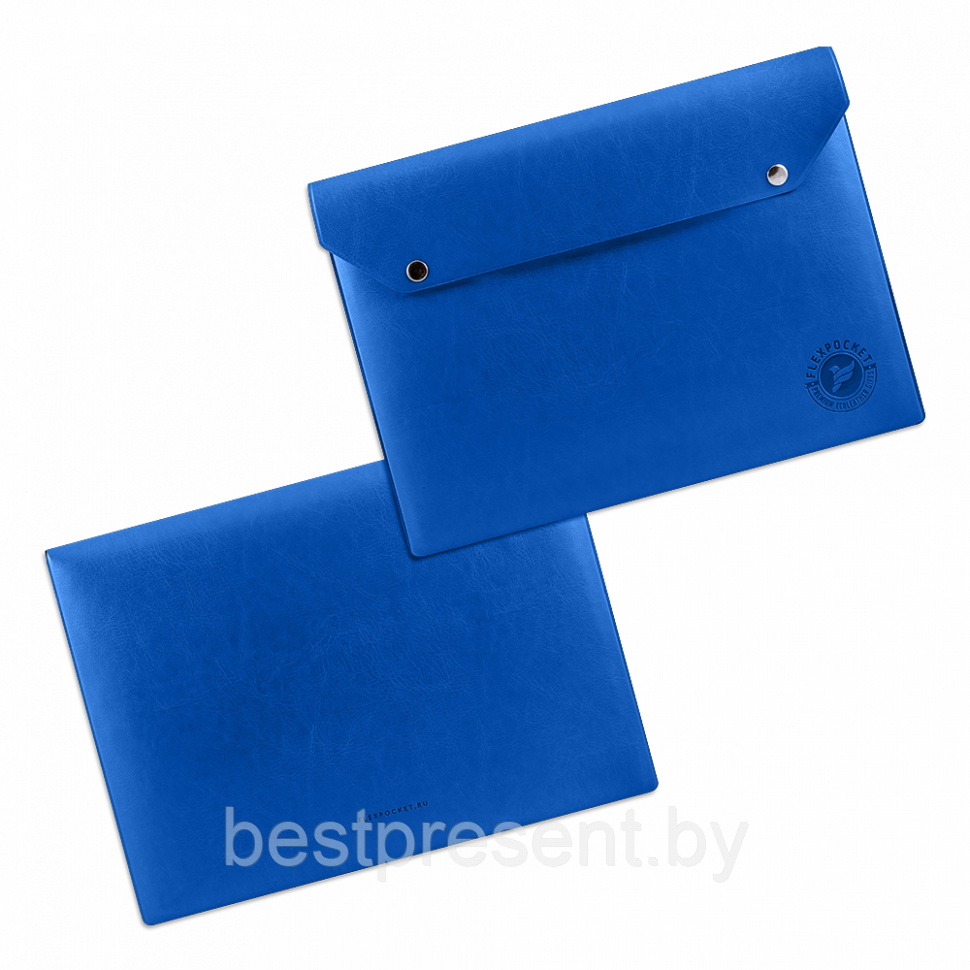 Папка-конверт на двух кнопках, цвет синий classic - фото 1 - id-p221225737