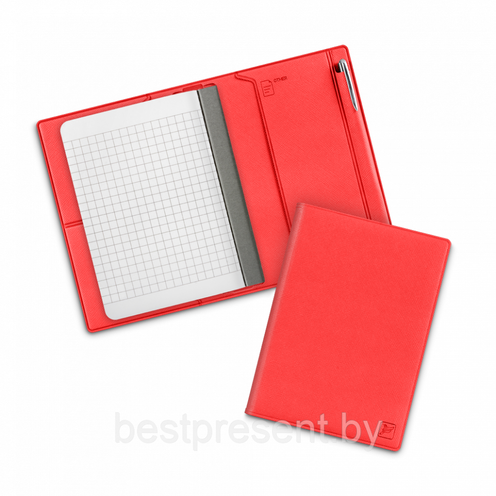 Записная книжка В7 с ручкой, цвет красный - фото 1 - id-p221225791