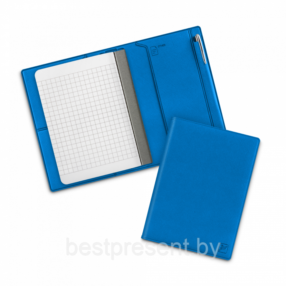 Записная книжка В7 с ручкой, цвет синий - фото 1 - id-p221225798