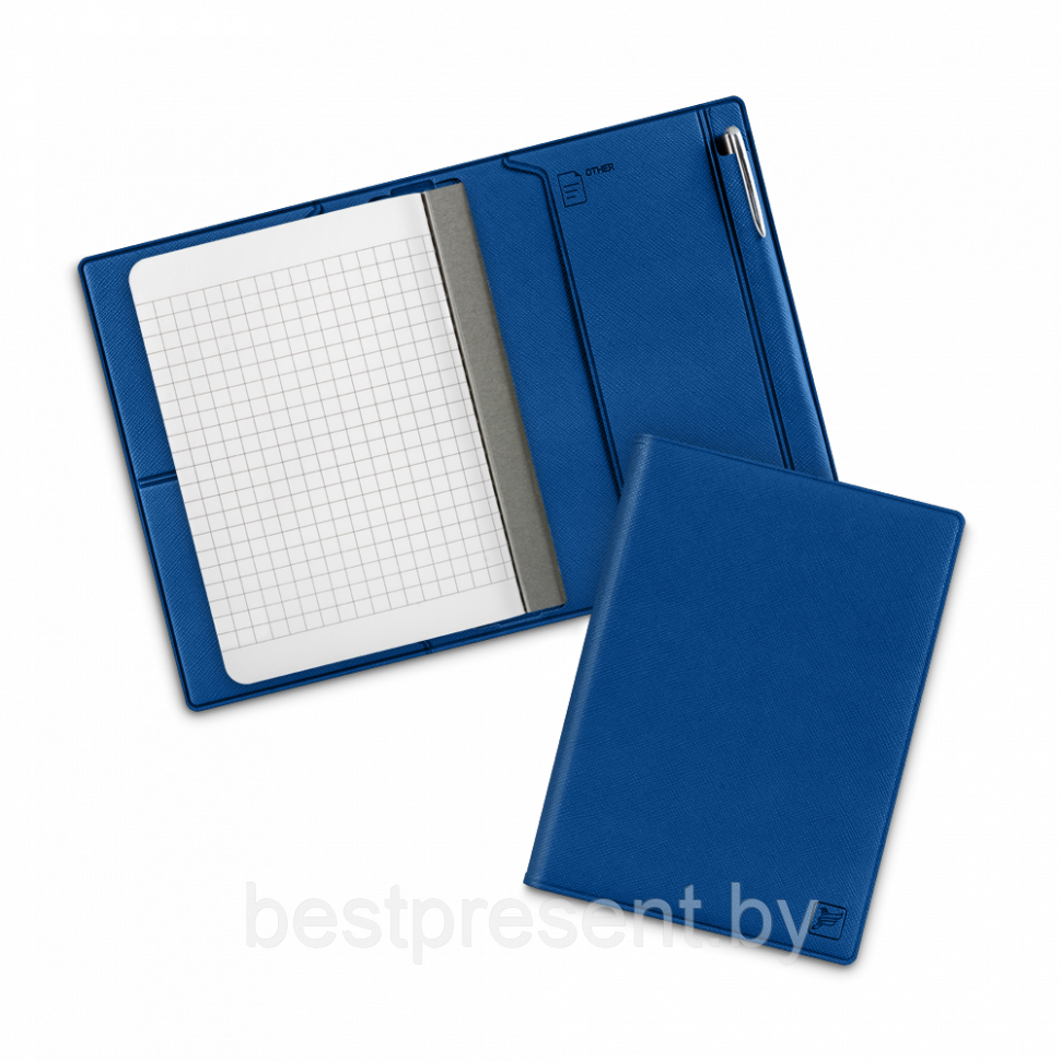 Записная книжка В7 с ручкой, цвет темно-синий - фото 1 - id-p221225799