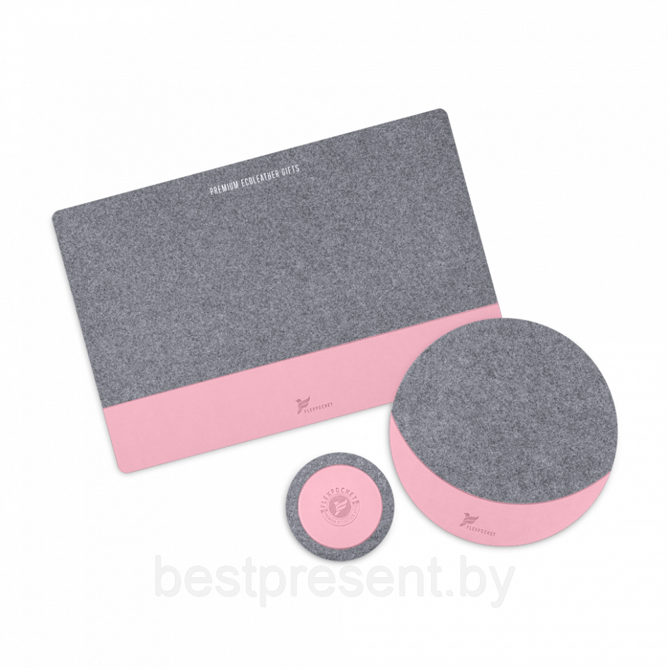Настольный набор из фетра, цвет розовый - фото 1 - id-p221225862
