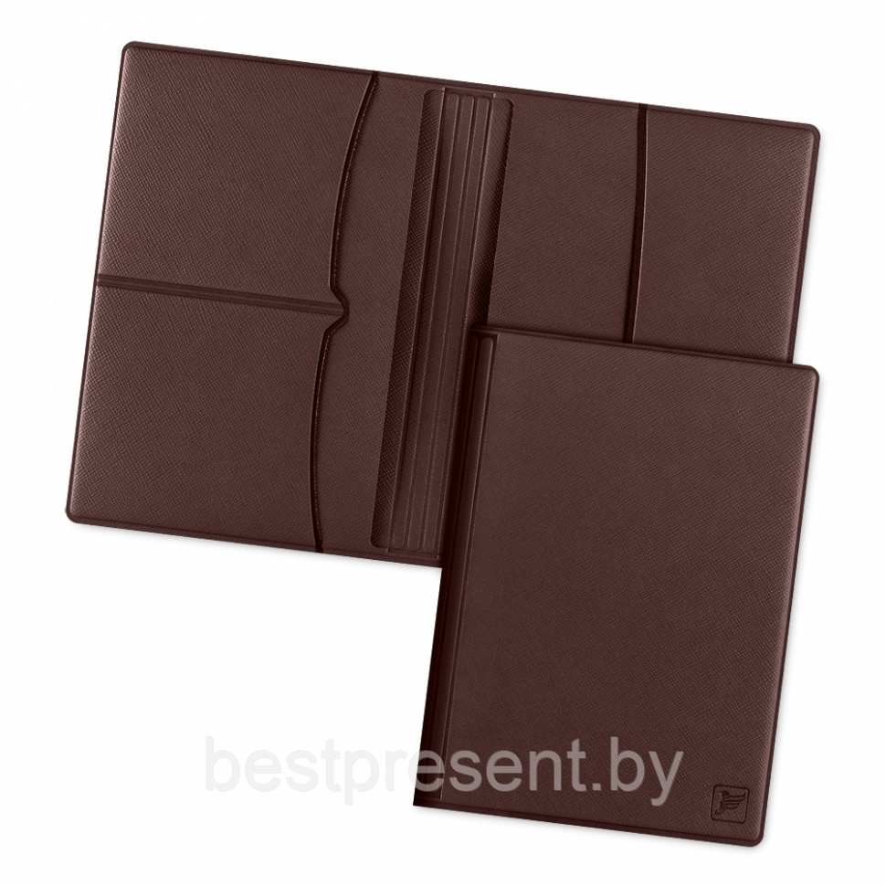 Обложка для паспорта с RFID-блокировкой, цвет коричневый - фото 1 - id-p221225919
