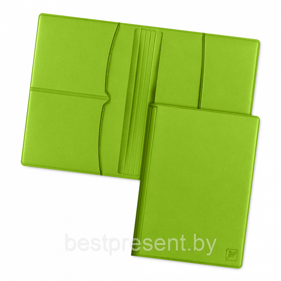 Обложка для паспорта с RFID-блокировкой, цвет зеленый - фото 1 - id-p221225921