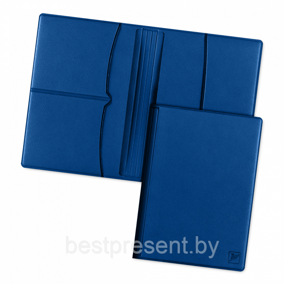 Обложка для паспорта с RFID-блокировкой, цвет темно-синий - фото 1 - id-p221225922